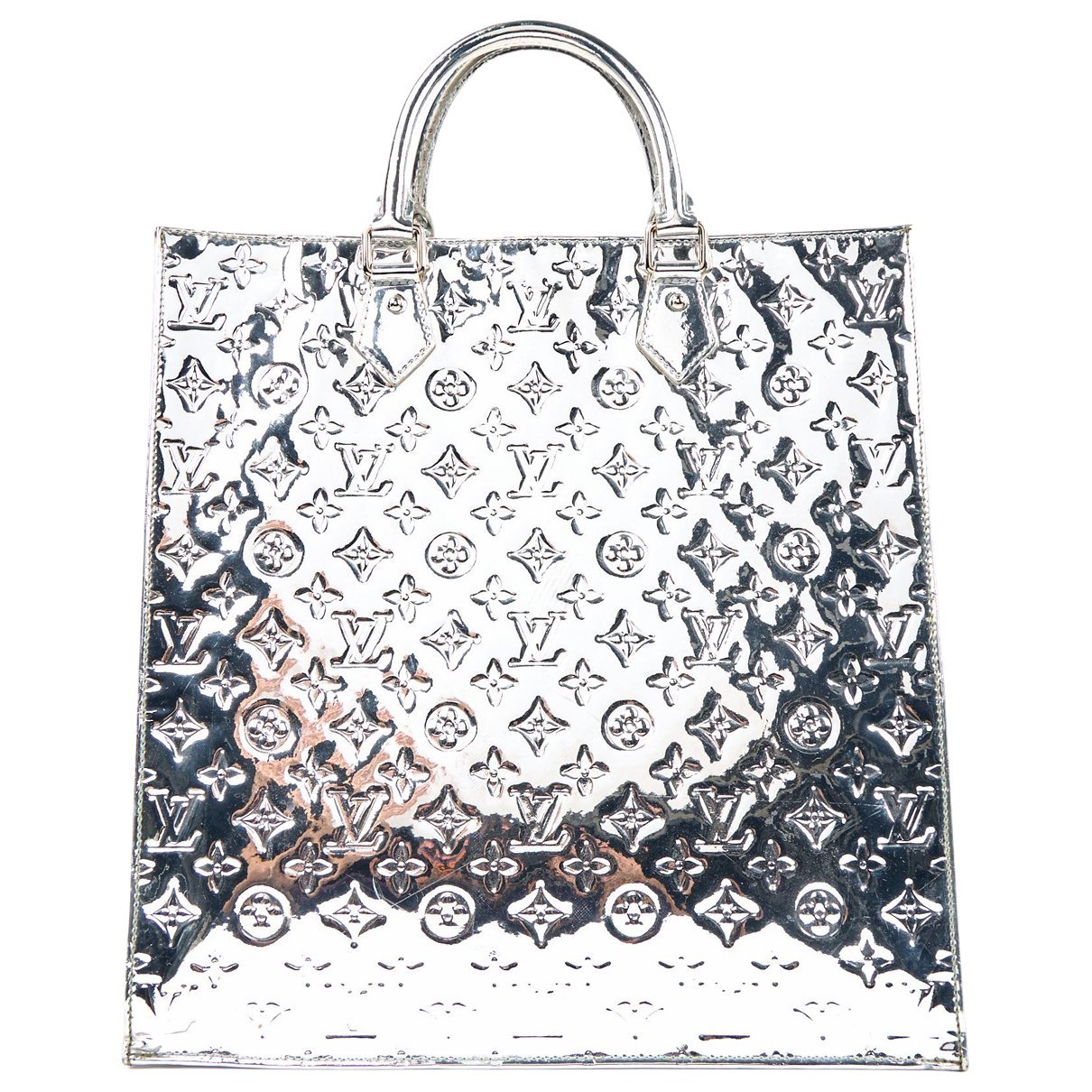 Plat patent leather handbag