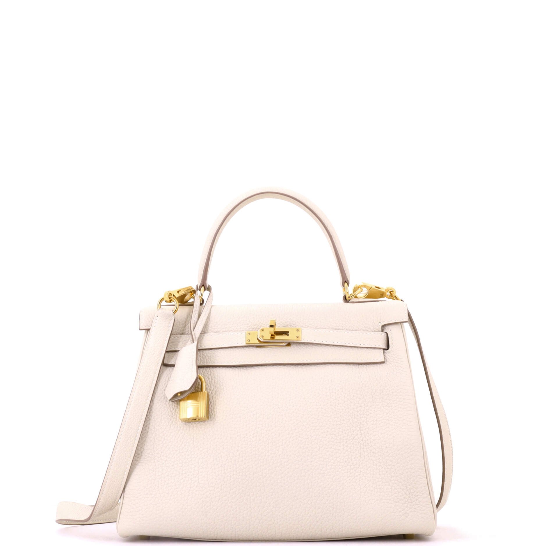 Kelly Handbag Craie Togo with Gold Hardware 25