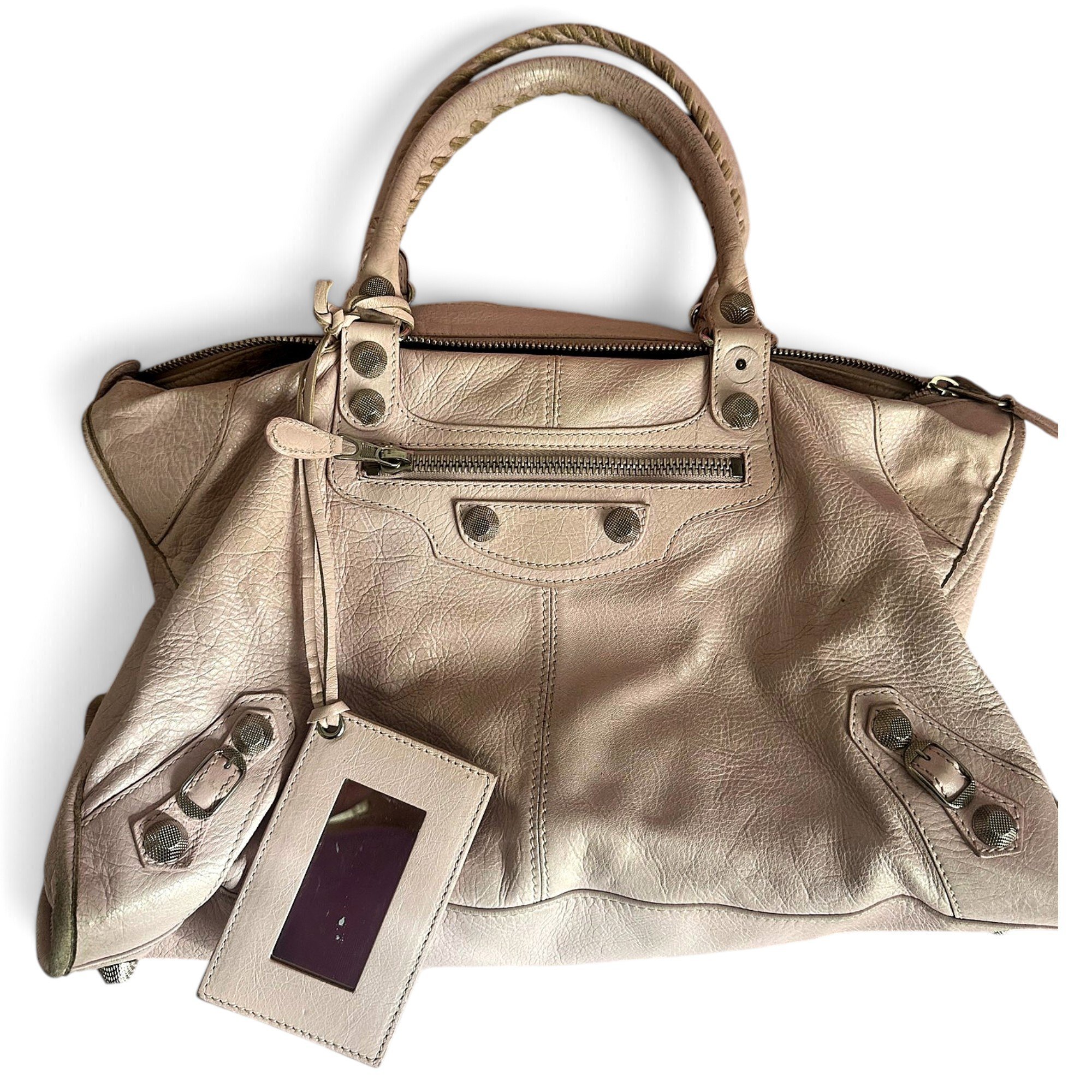 City leather handbag
