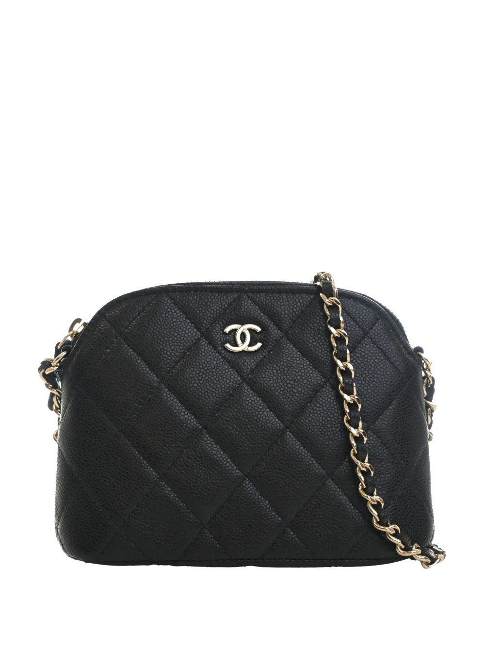 2021-2026 Mini CC Quilted Caviar Dome Clutch with Chain crossbody bag