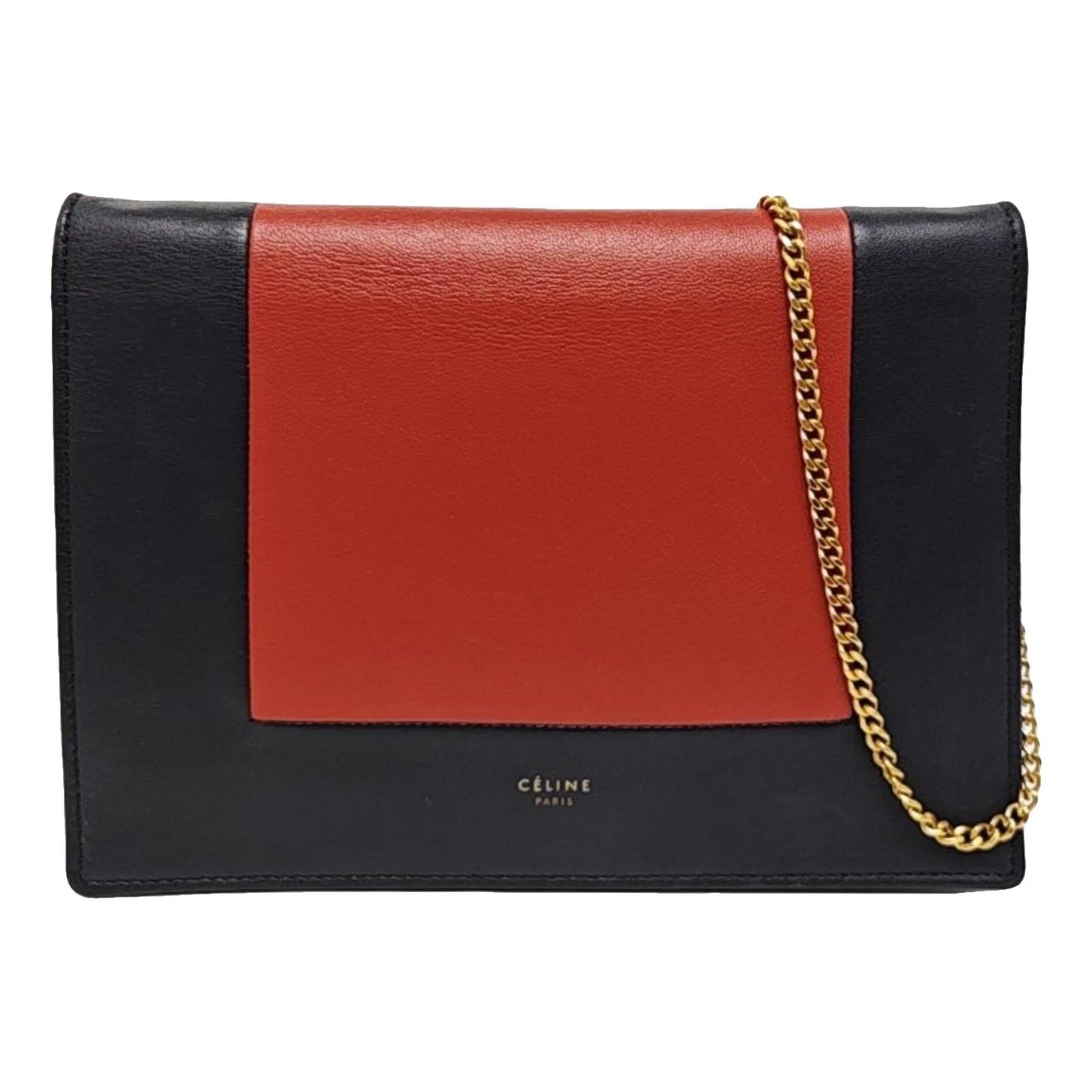 Frame leather handbag