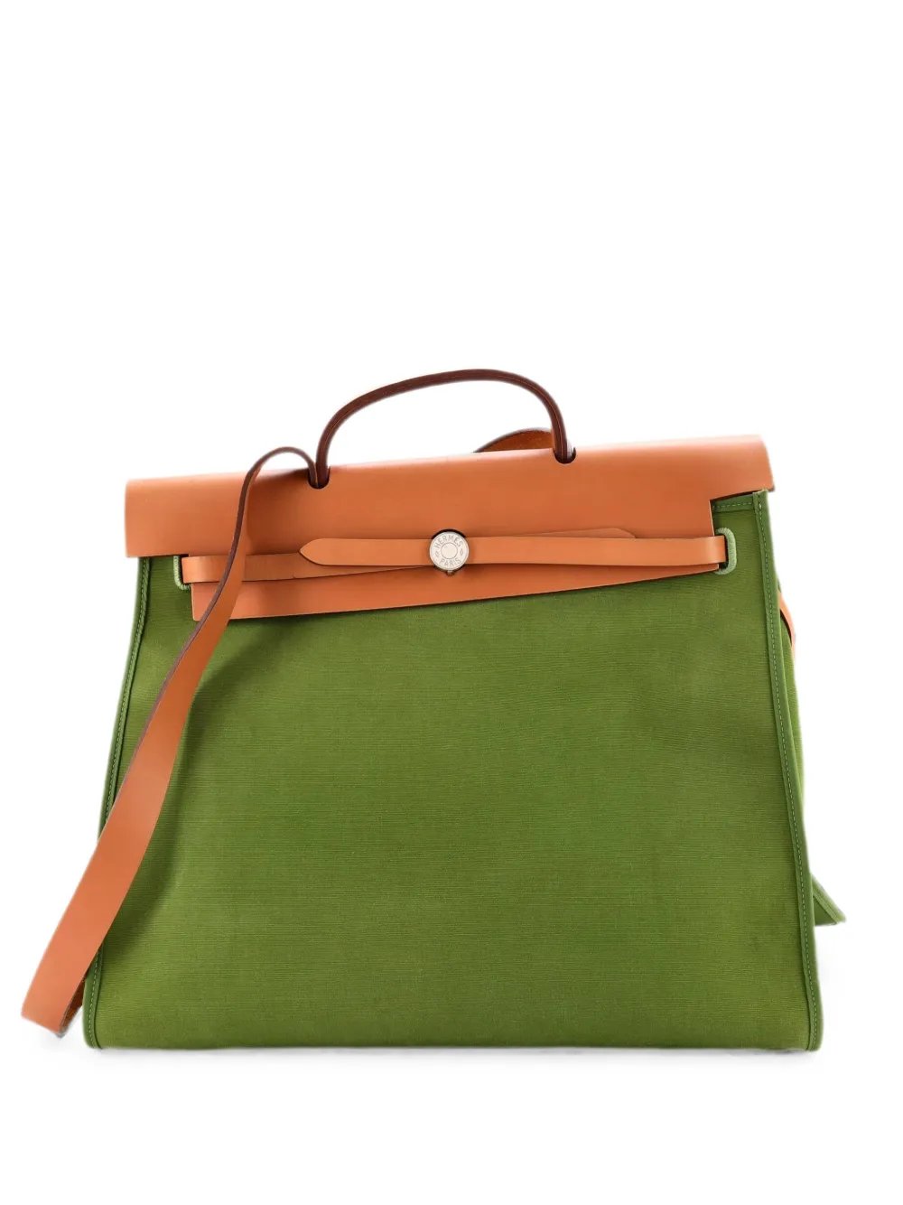 Herbag Zip Leather and Toile 39 satchel