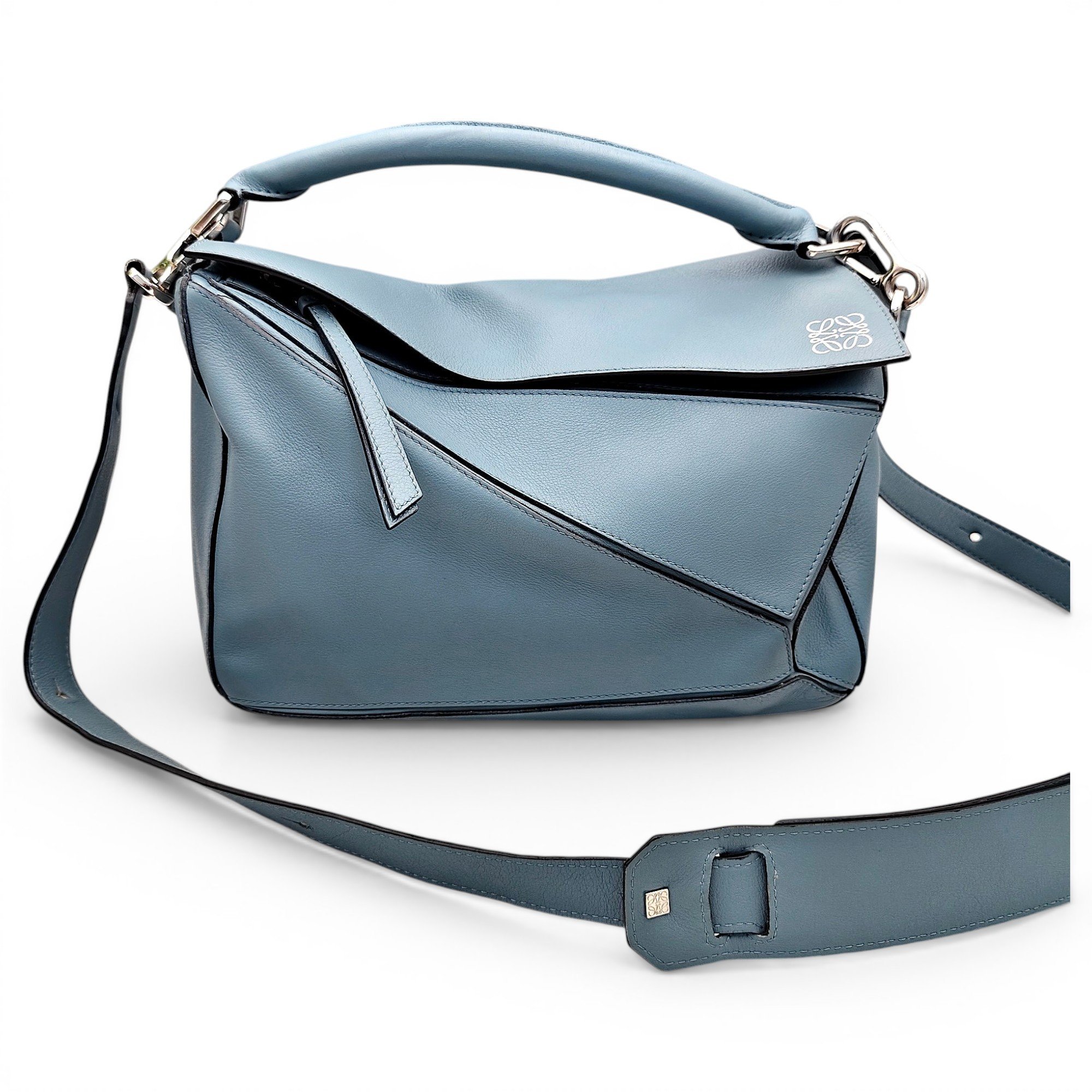 Puzzle leather handbag