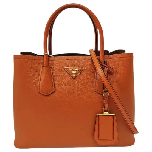 Double leather handbag