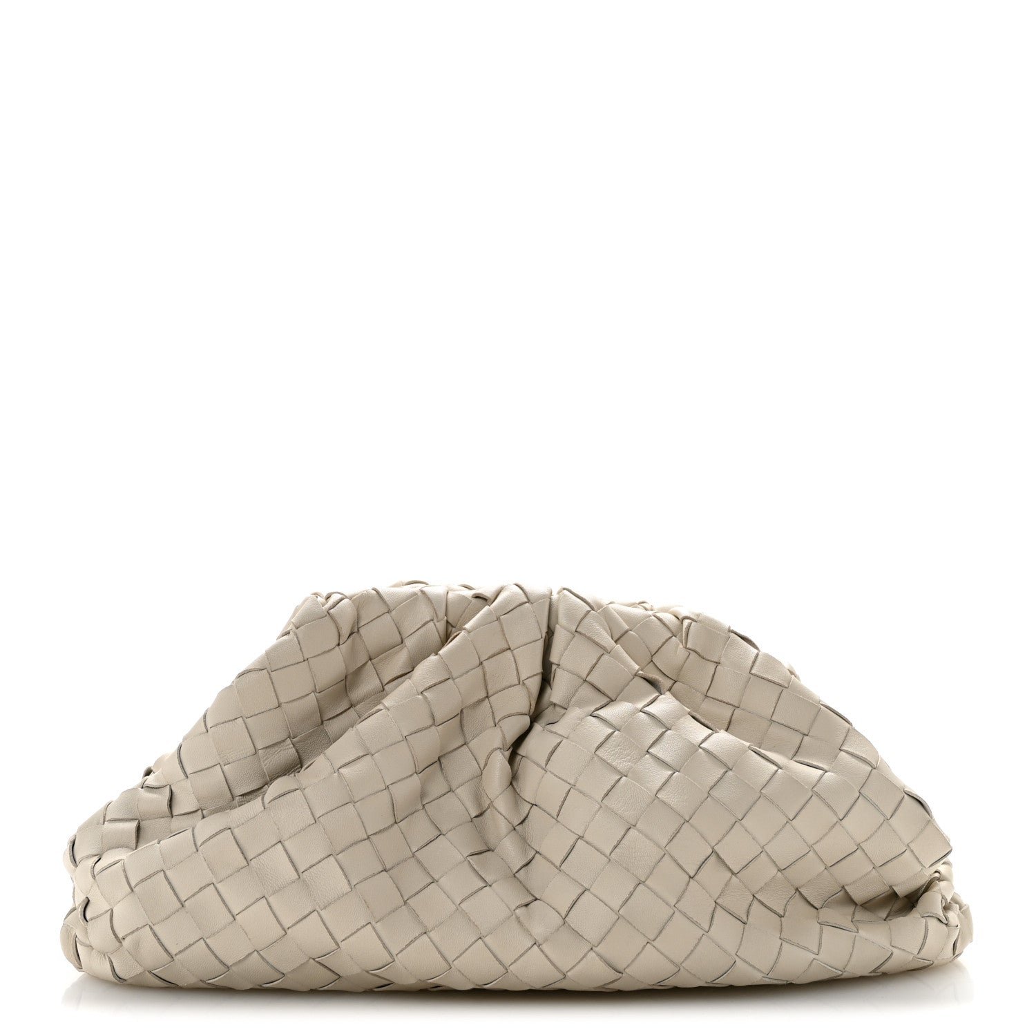 Bottega Veneta Nappa Maxi Intrecciato The Pouch Oversized Clutch Plaster