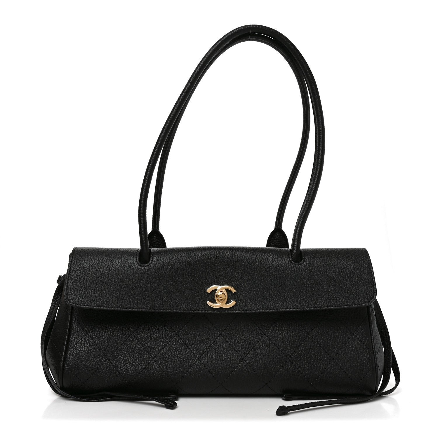 Chanel Grained Calfskin Stitched Urban Essentials Small Shopping Bag Black