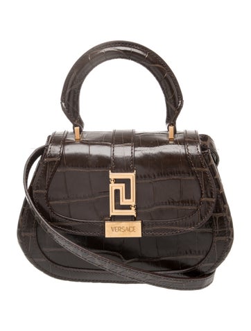 Embossed Leather Top Handle Bag
