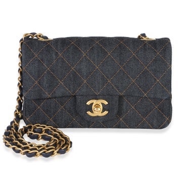 Denim Rectangular Flap Bag Mini