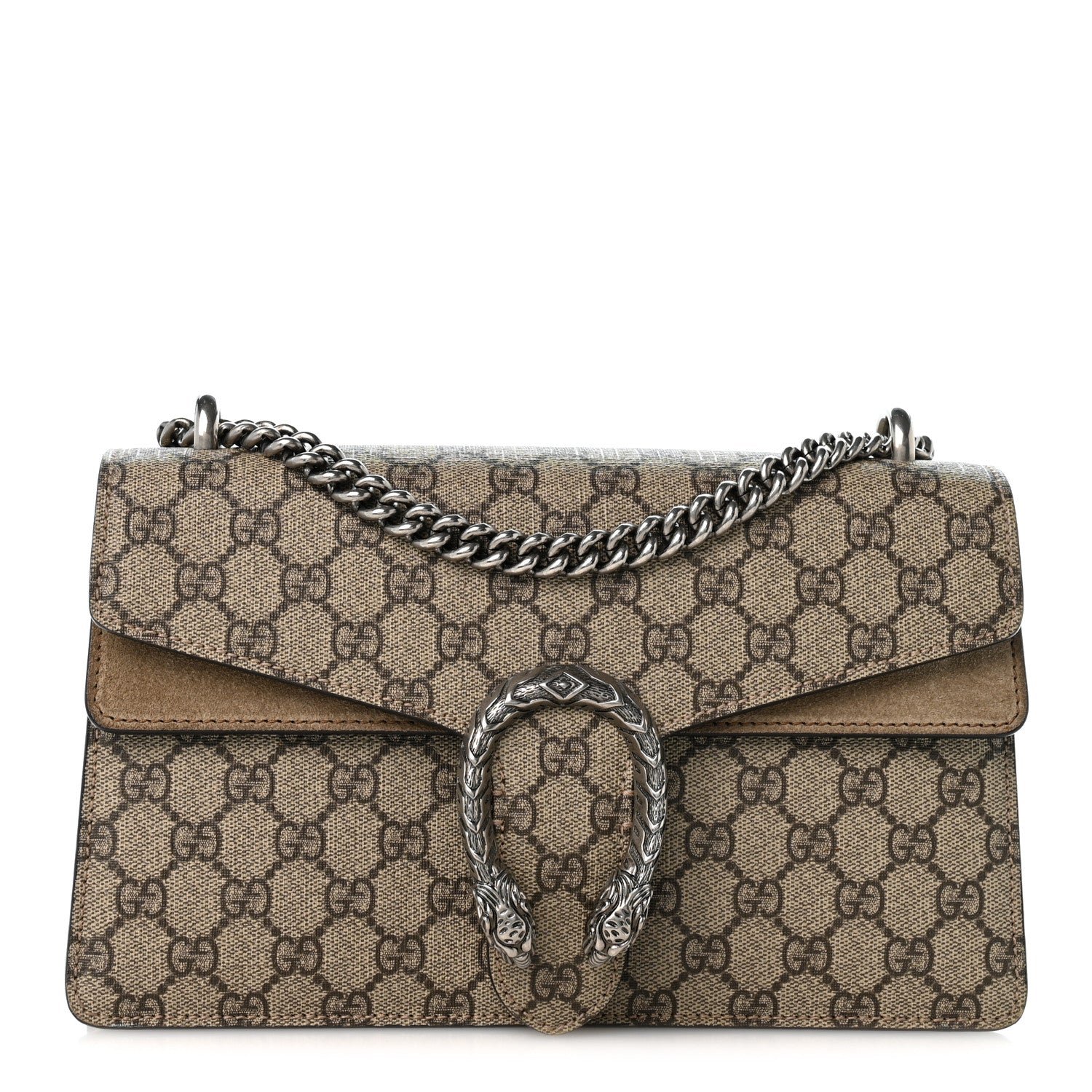 Gucci GG Supreme Monogram Small Dionysus Shoulder Bag Taupe