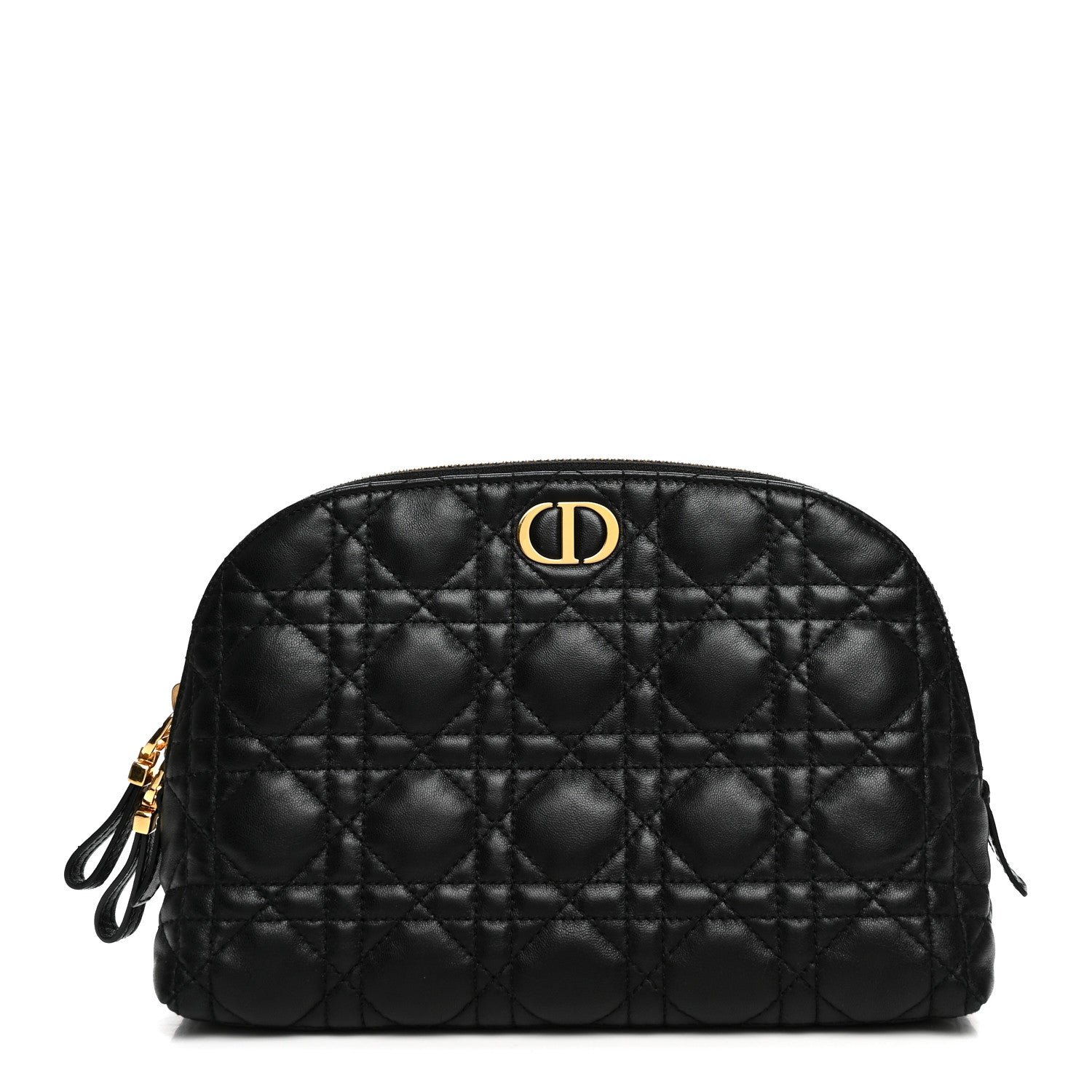 Christian Dior Lambskin Cannage Caro Beauty Pouch Black
