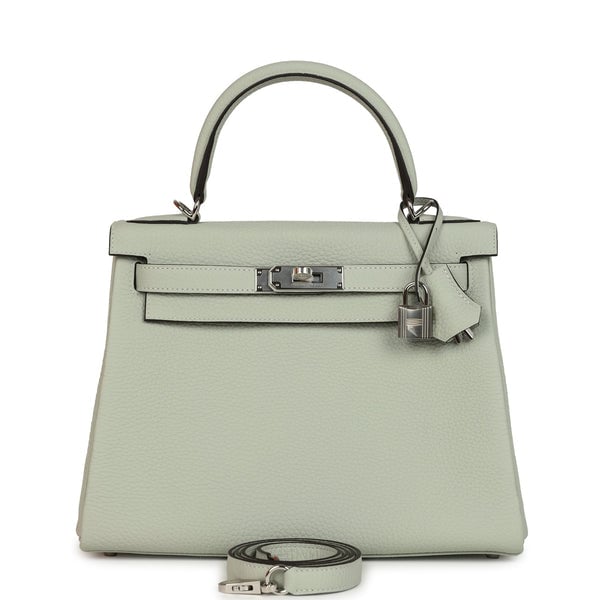 Hermes Hermes Kelly Retourne 28 Gris Neve Clemence Palladium Hardware