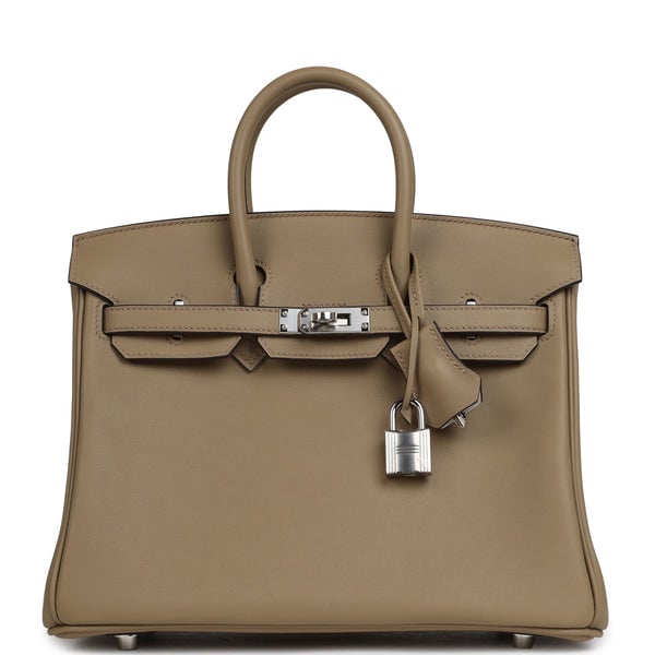 Hermes Hermes Birkin 25 Eclat Beige Marfa, Gris Pale Swift Palladium Hardware