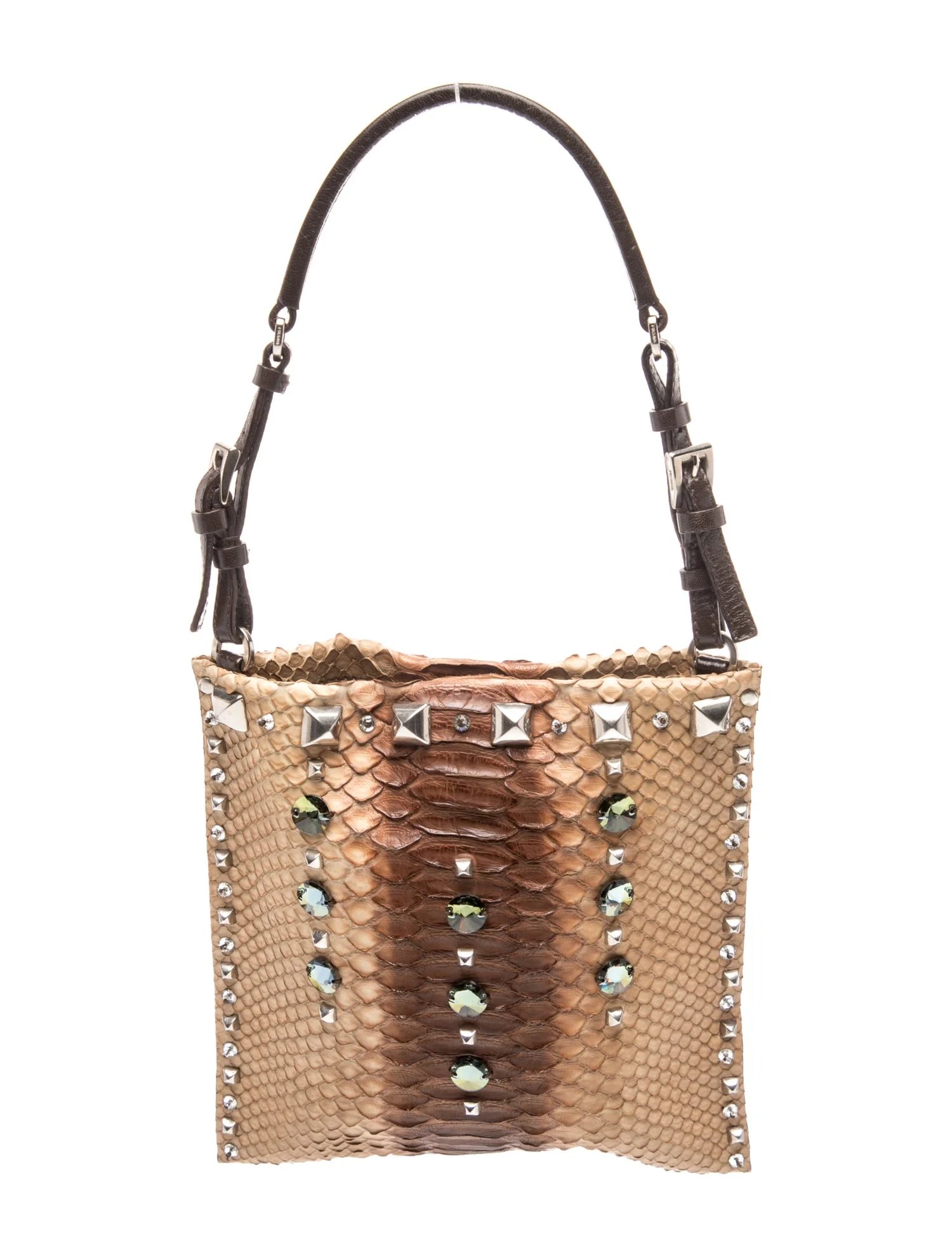 Enameled Metal Triangle Vintage Python Bag Vintage