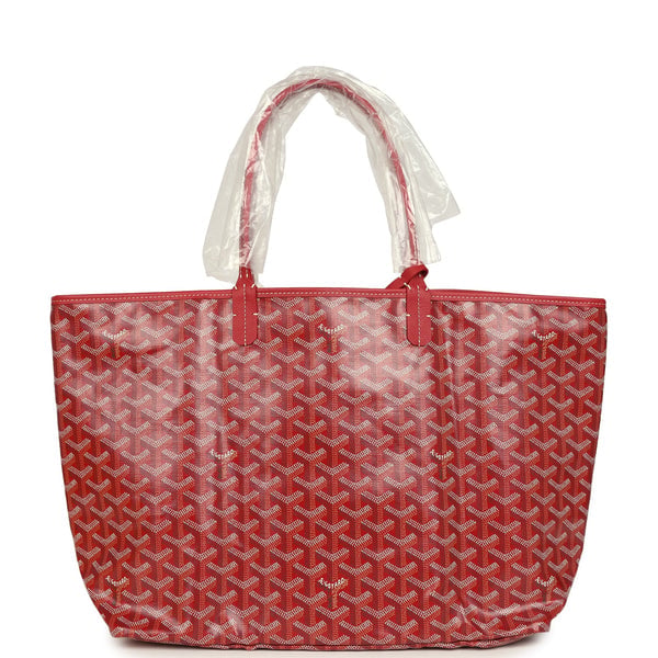 Goyard Goyard Goyardine Red Saint Louis PM Tote Bag Palladium Hardware