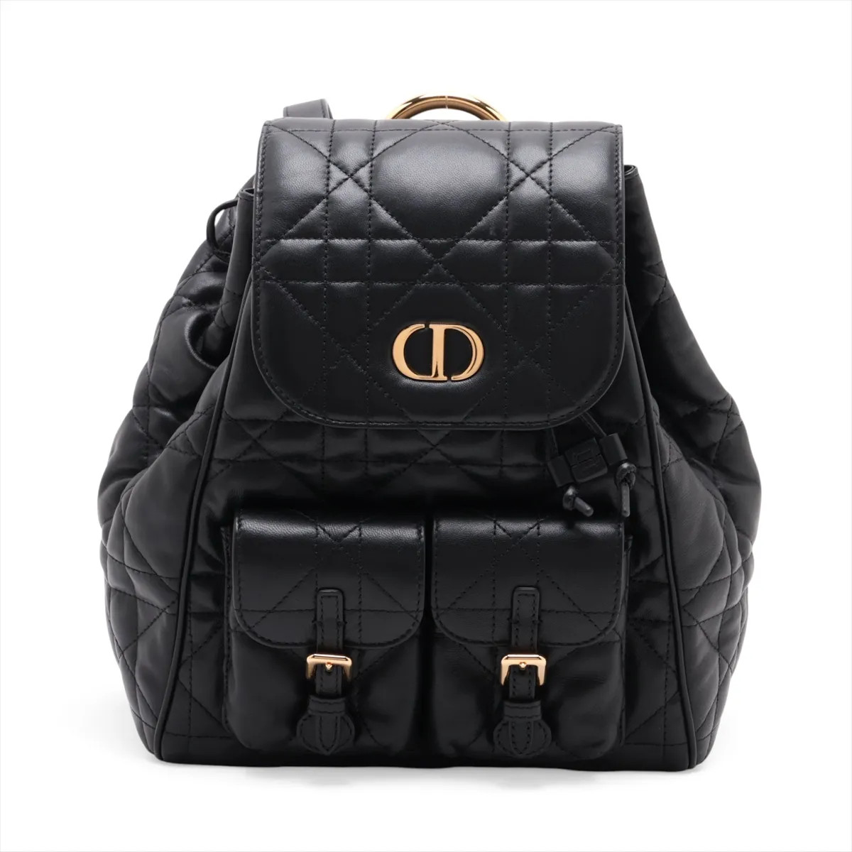 Christian Dior Cannage Caro Leather Backpack Black