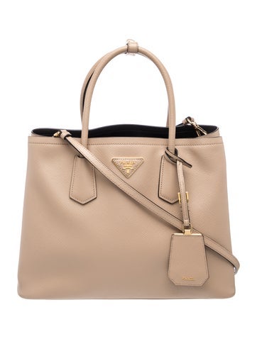 Saffiano Cuir Leather Double Bag Medium