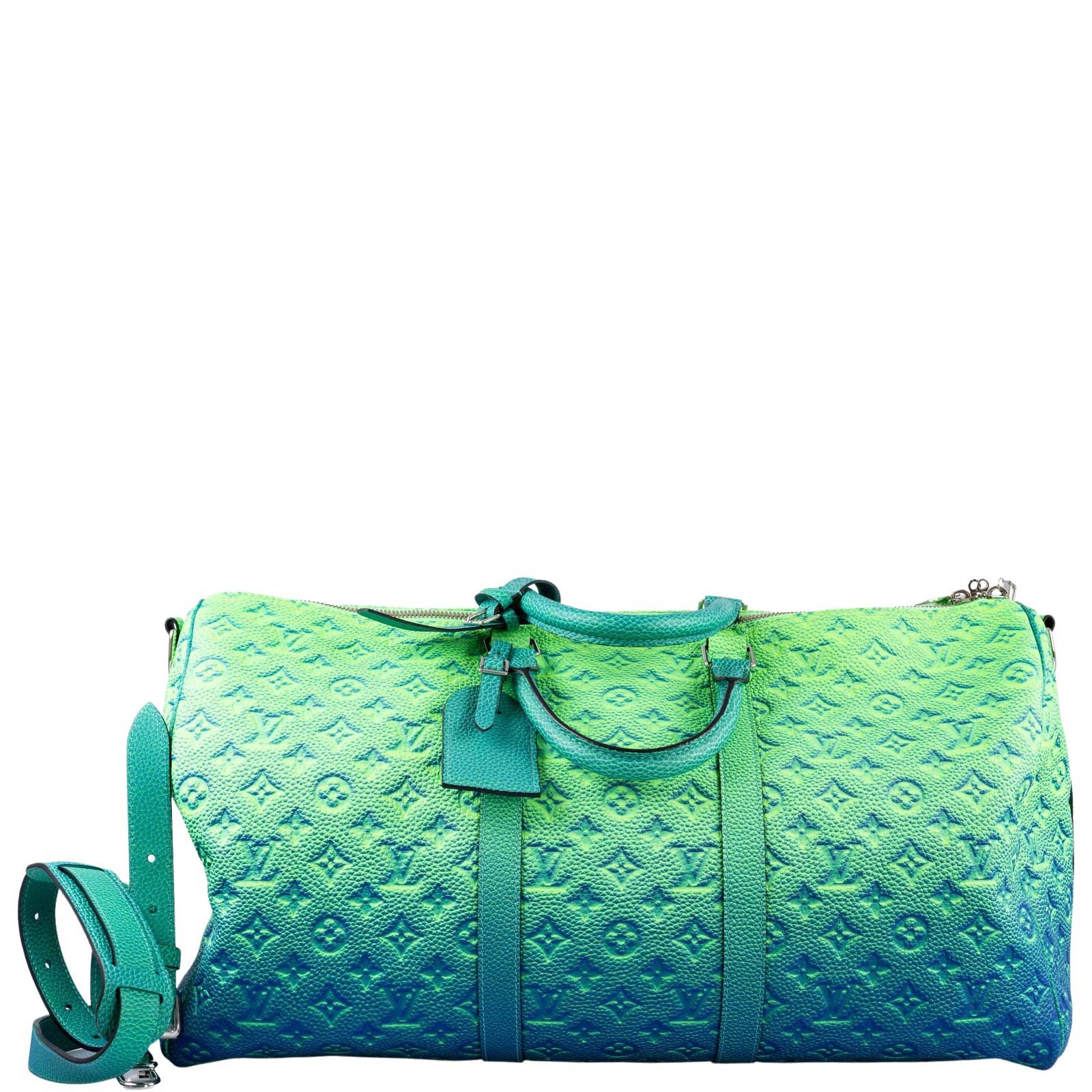 Louis Vuitton Louis Vuitton x Virgil Abloh Bandoulière 50 Blue Green Monogram Taurillon Illusion Silver Hardware