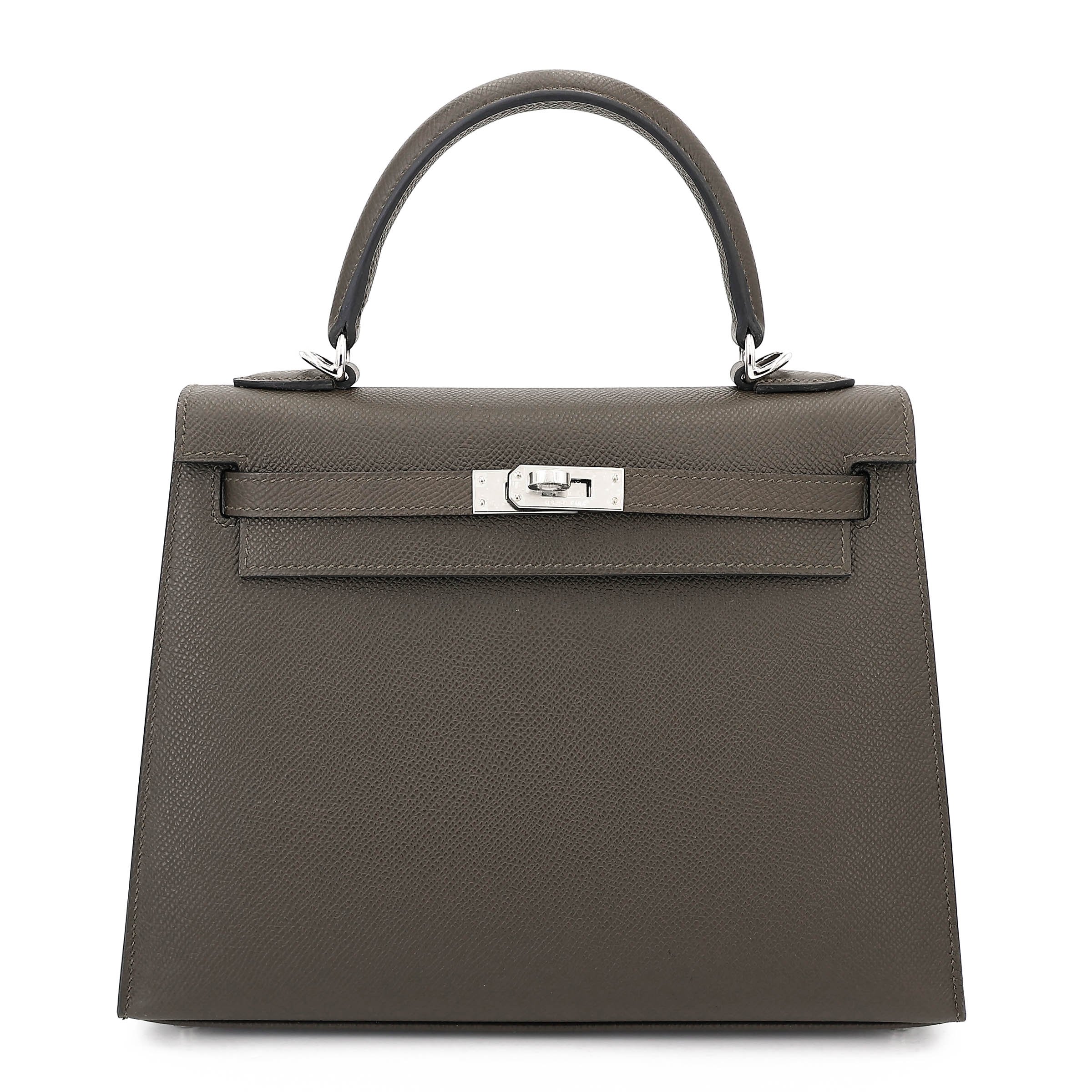 Brand New ( Rank N ) HERMÈS Kelly 25 Sellier Vert Loden (V8) Epsom Palladium hardware G (2026)