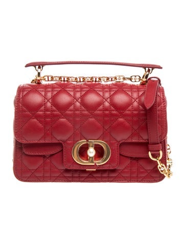 Cannage Lambskin Cannage Small Jolie Top Handle Bag Cherry Red Small 2024 w/ Tags