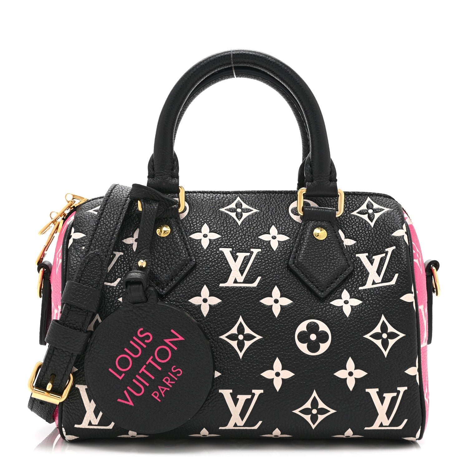 Louis Vuitton Empreinte Monogram Spring in the City Speedy Bandouliere 20 Black White Pink