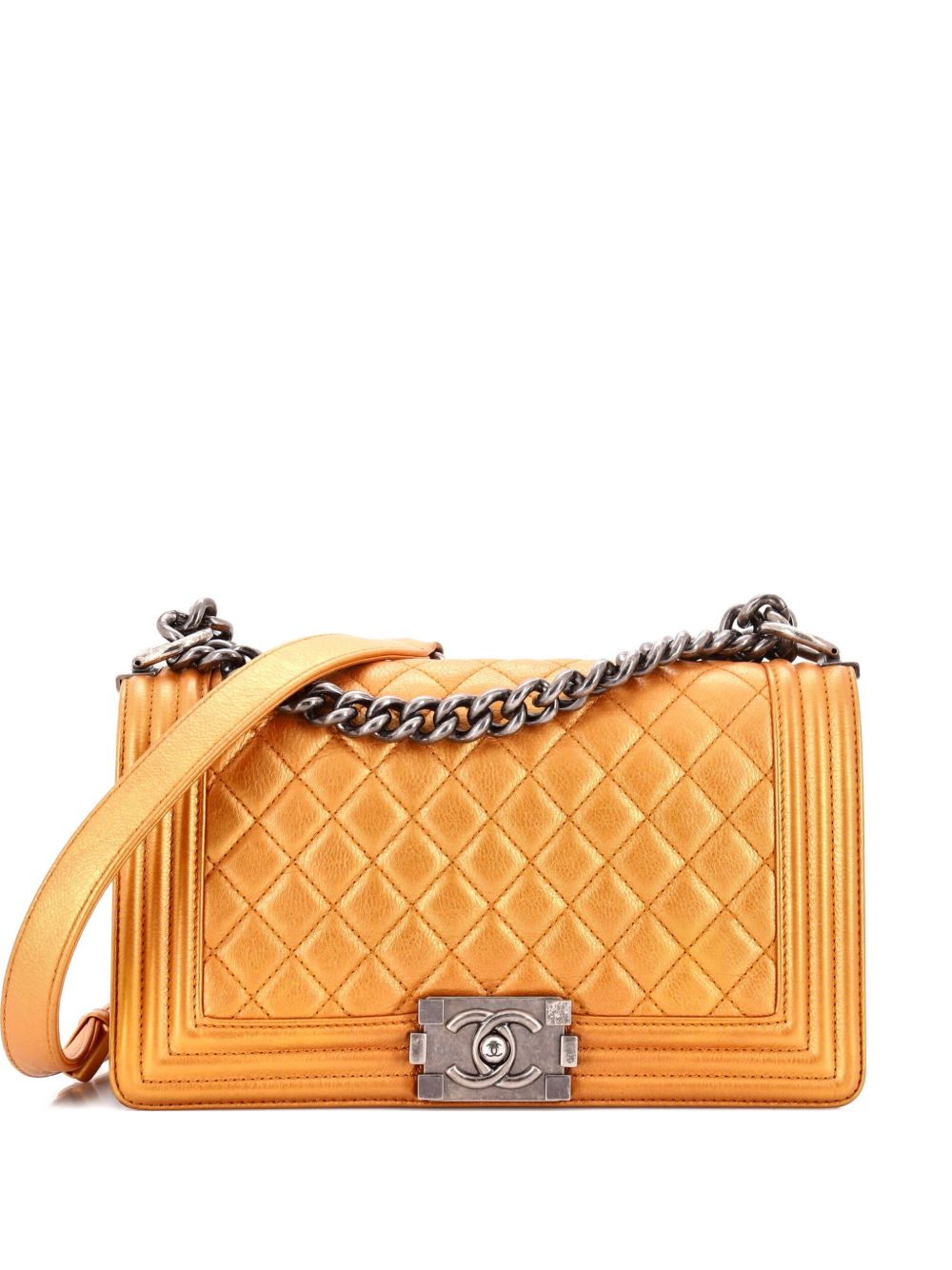 Boy Flap Bag Quilted Metallic Calfskin Old Medium shoulder bag