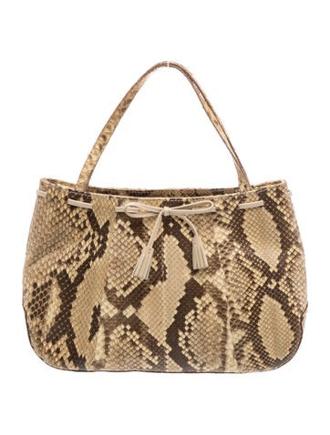 Snakeskin Top Handle Bag