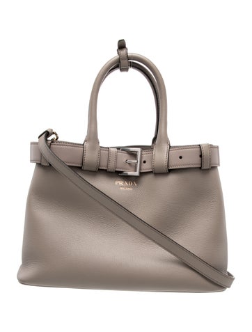 Vitello Leather Buckle Bag With Belt Small