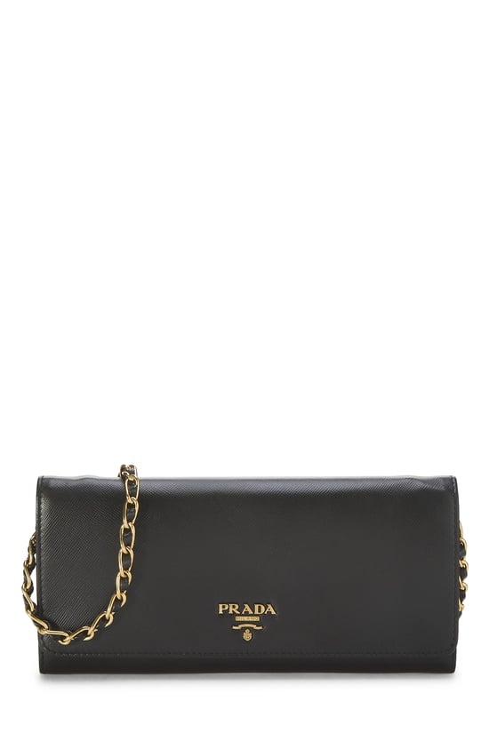 Black Saffiano Leather Wallet On Chain (WOC)