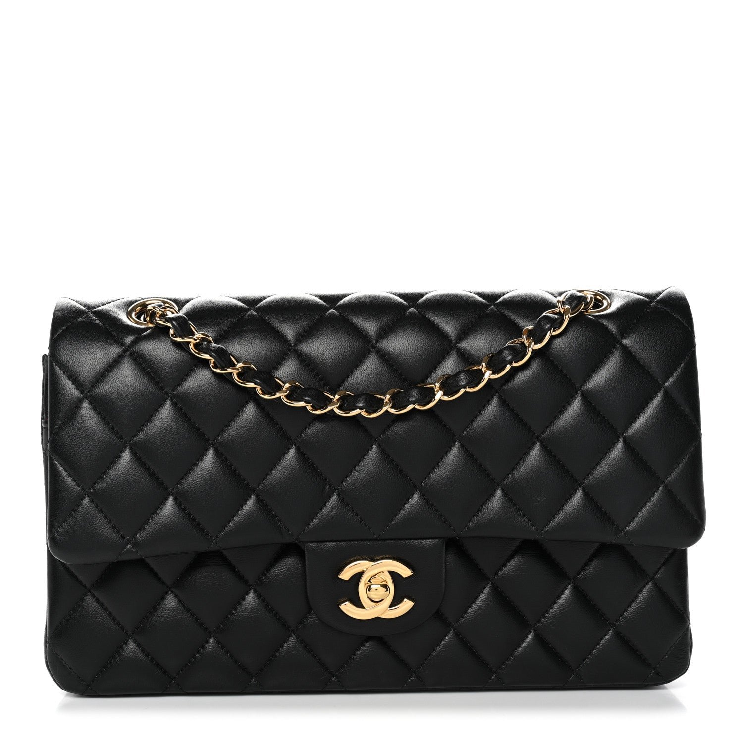 Chanel Lambskin Quilted Medium Double Flap Black