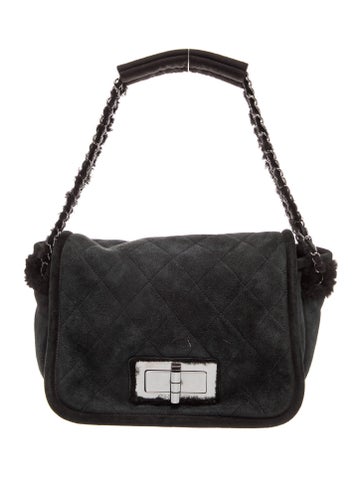 Quilted Shearling Flap Bag