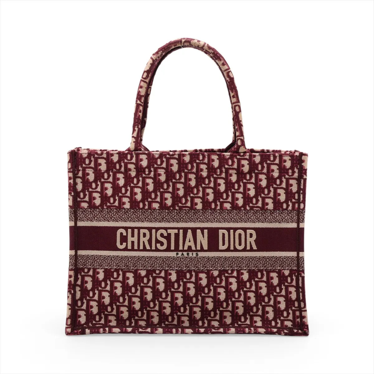 Christian Dior Oblique Book Tote Medium canvas Tote bag Bordeaux