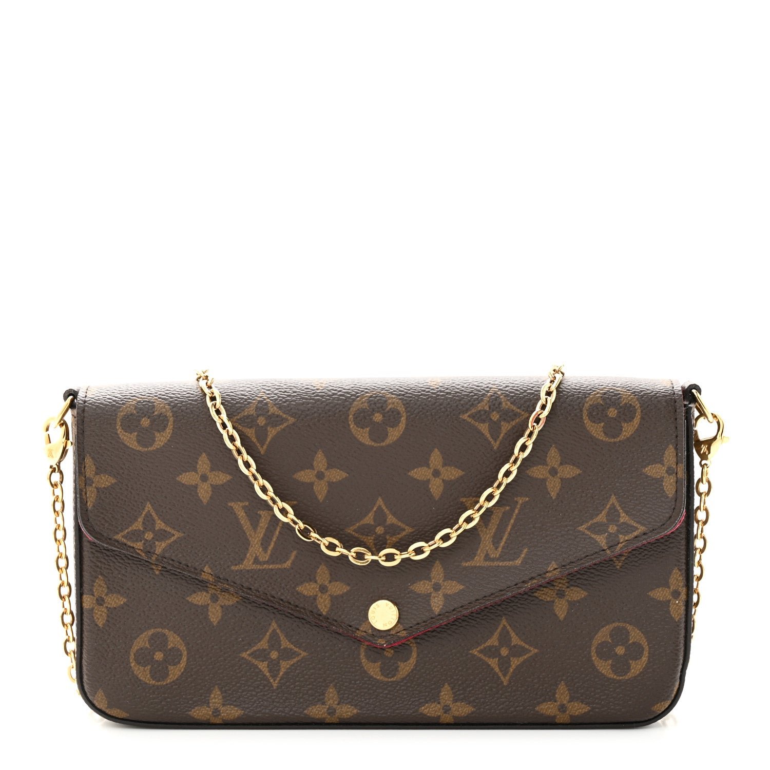 Louis Vuitton Monogram Pochette Felicie Chain Wallet Fuchsia