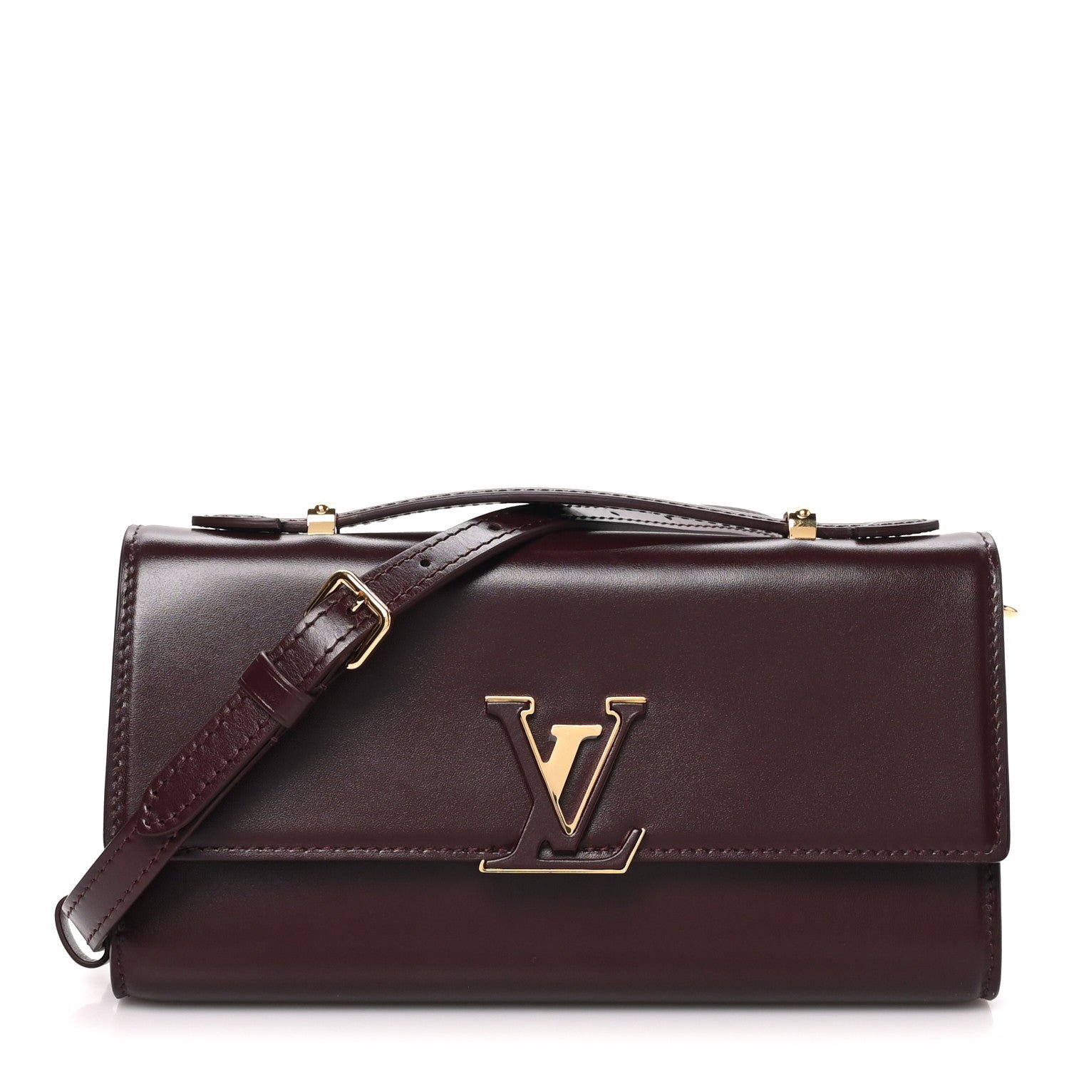 Louis Vuitton Calfskin LV Wallet On Chain Capucines Garnet