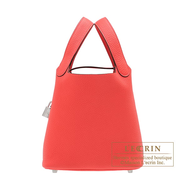 Hermes Picotin Lock bag 18/PM Rose texas Clemence leather Silver hardware