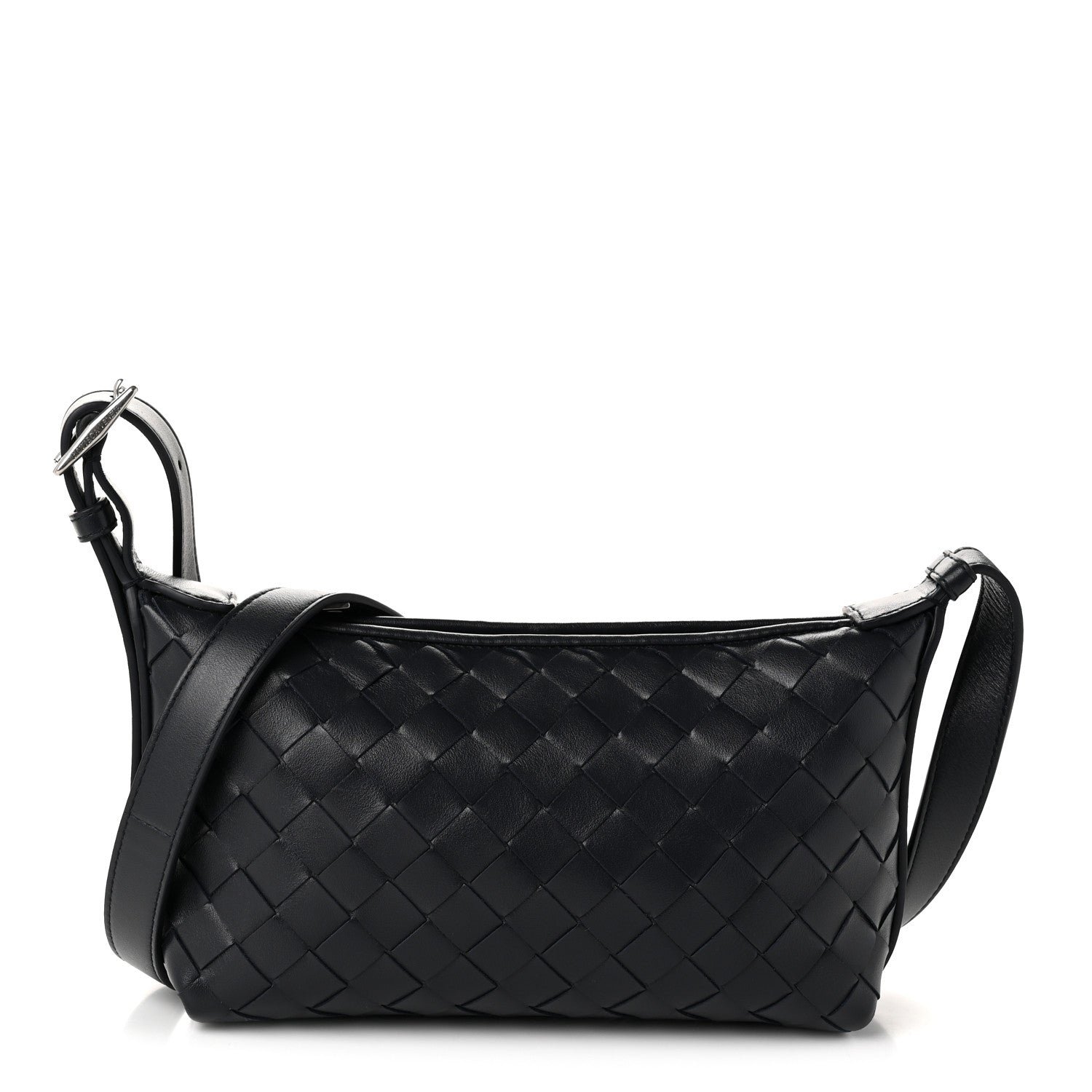 Bottega Veneta Calfskin Intrecciato Traveler Phone Pouch Midnight