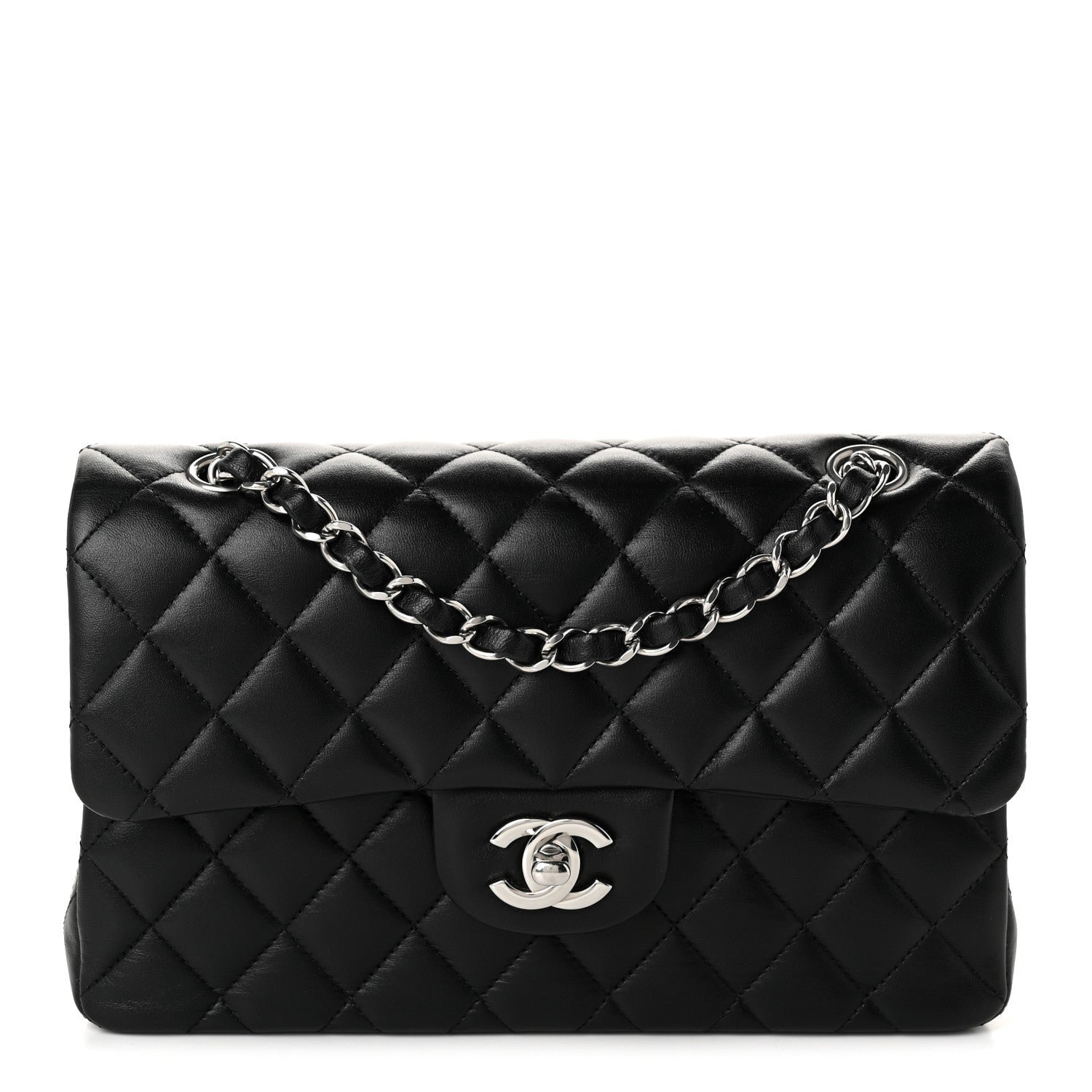 Chanel Lambskin Quilted Small Double Flap Black