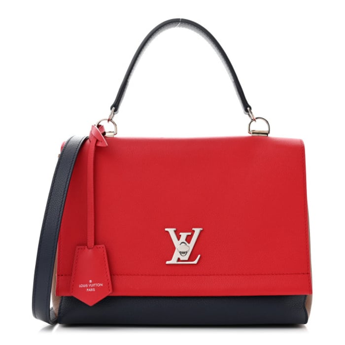 Louis Vuitton Calfskin Lockme II Top Handle Rubis Marine