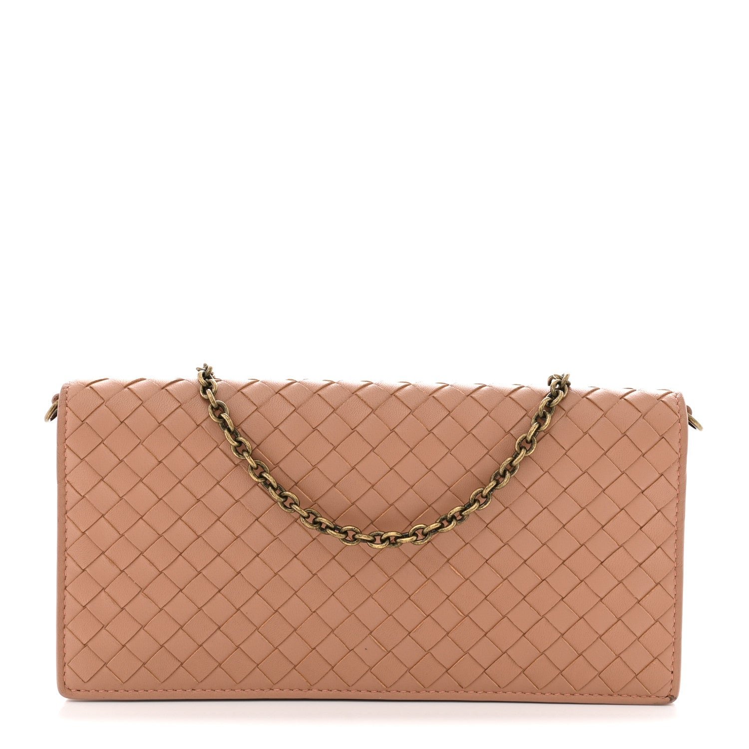 Bottega Veneta Bottega Veneta Nappa Intrecciato Continental Wallet on Chain Dusty Rose