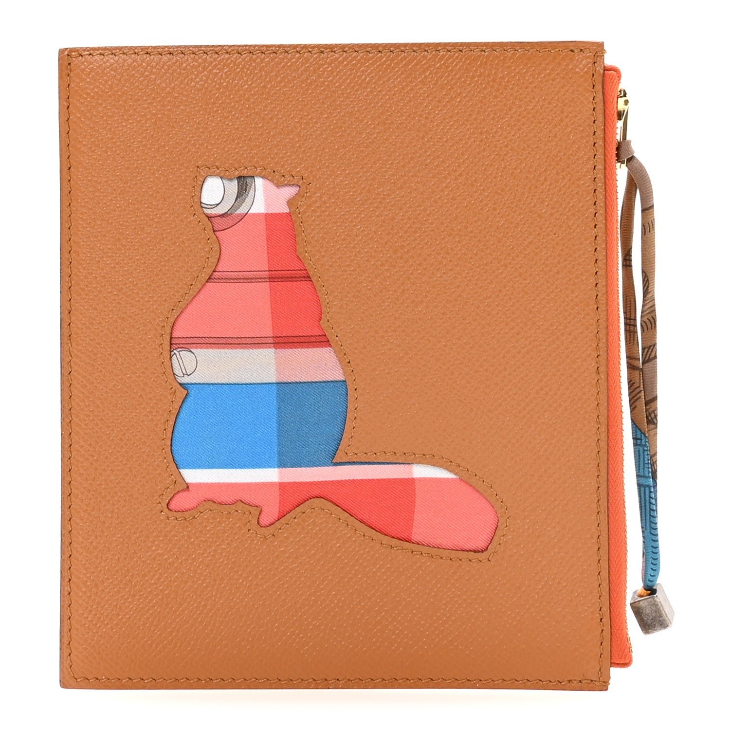 Hermes Epsom Swift Petit H Beaver Flat Case  Multicolor