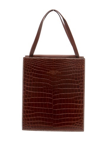 Hermes Shiny Crocodile Lucy Tote
