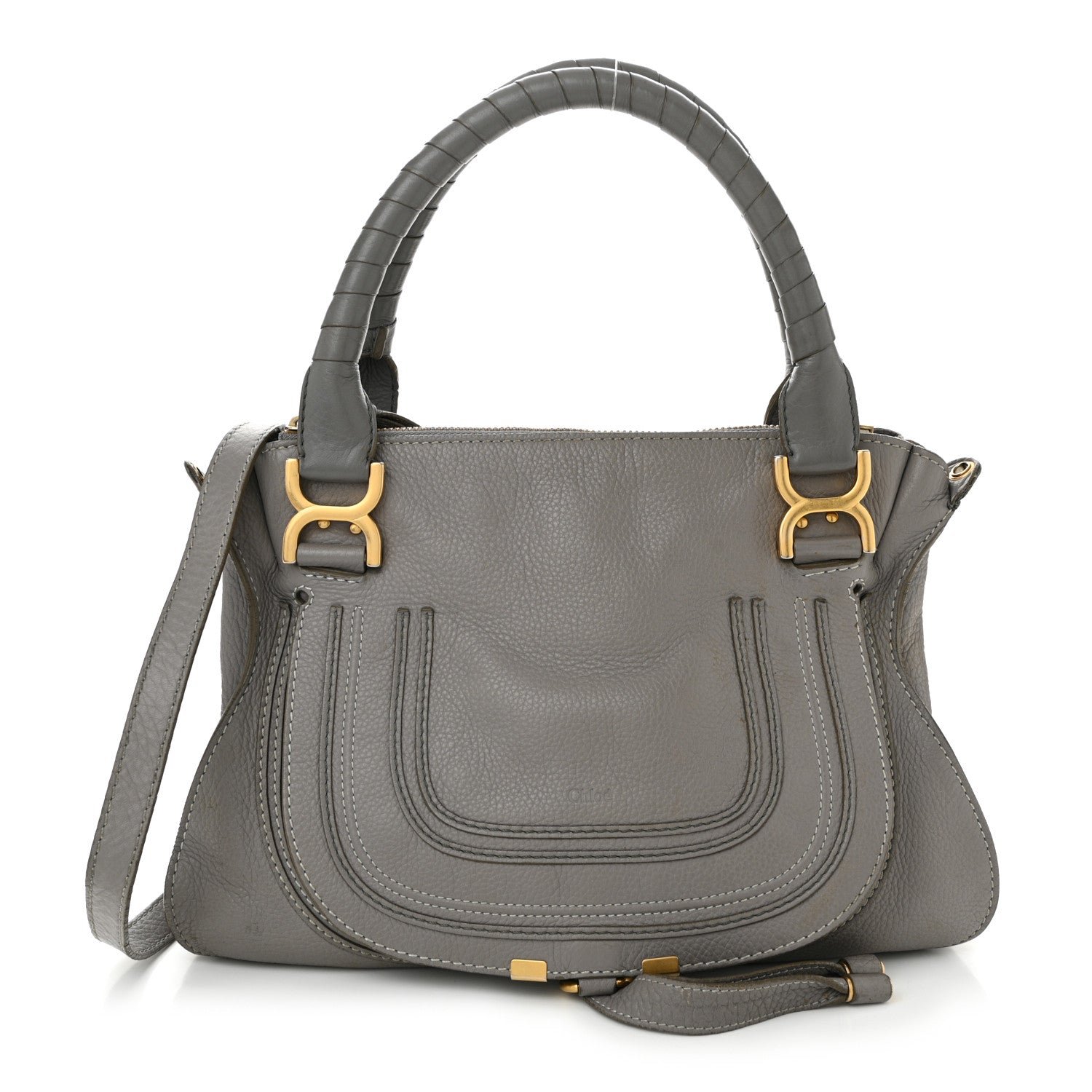 Chloe Calfskin Medium Marcie Satchel Cashmere Grey