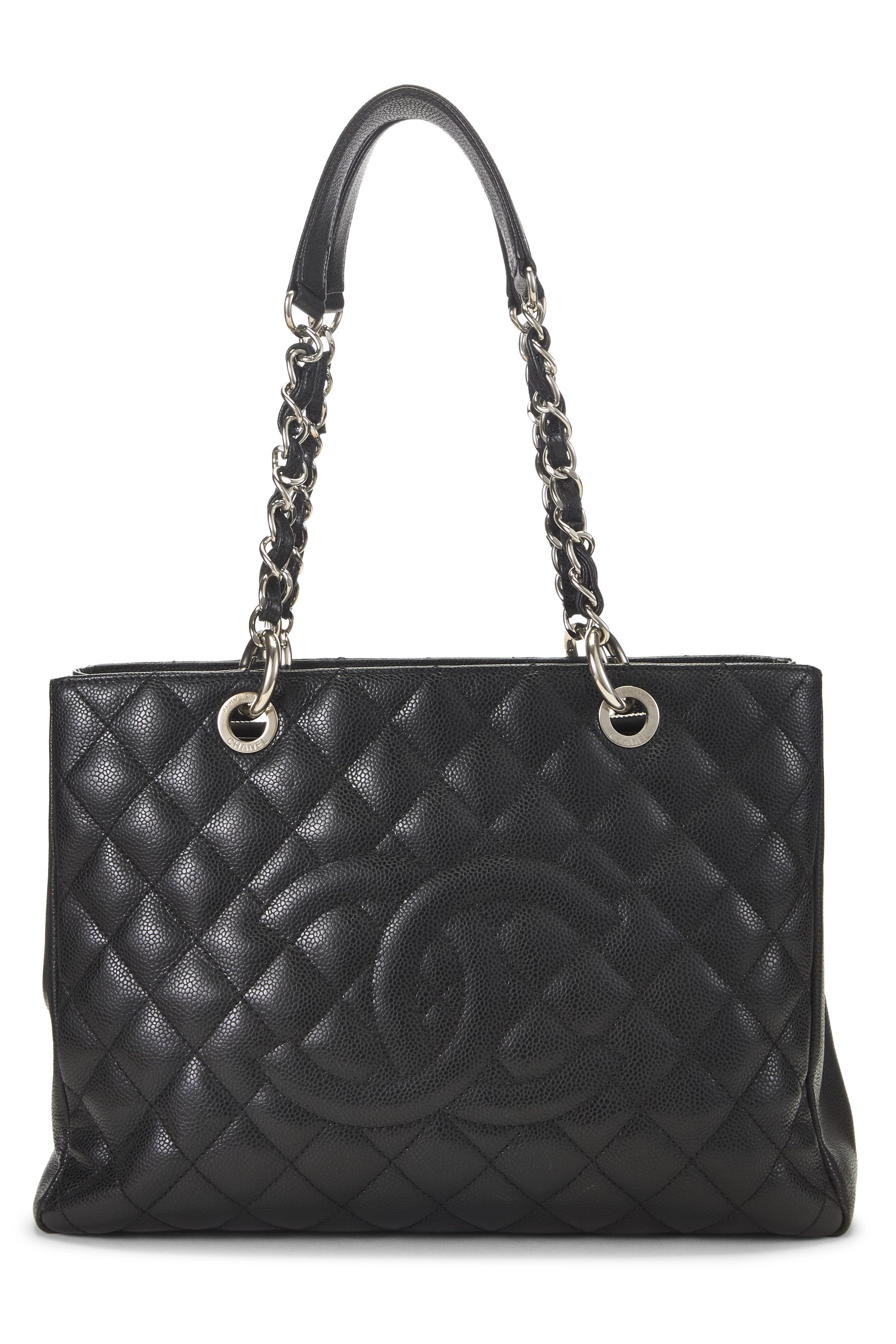 Black Quilted Caviar Grand Shopping Tote (GST)