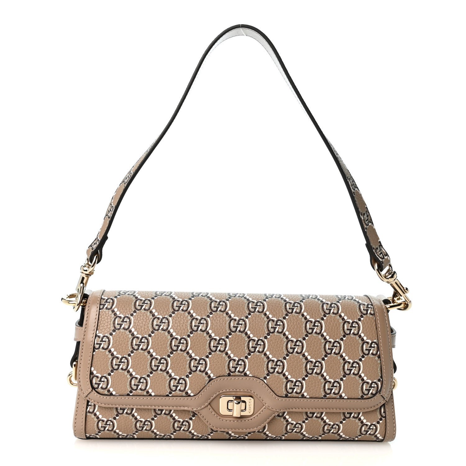 Gucci GG Shadow Monogram Small Luce Shoulder Bag Beige