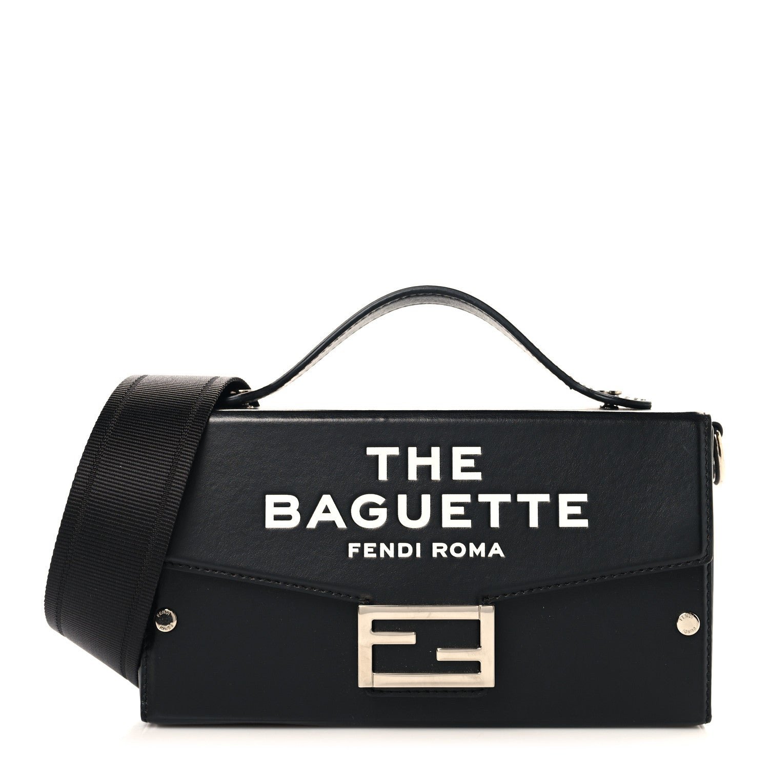 Fendi X MARC JACOBS Nappa Logo Baguette Soft Trunk Bag Black