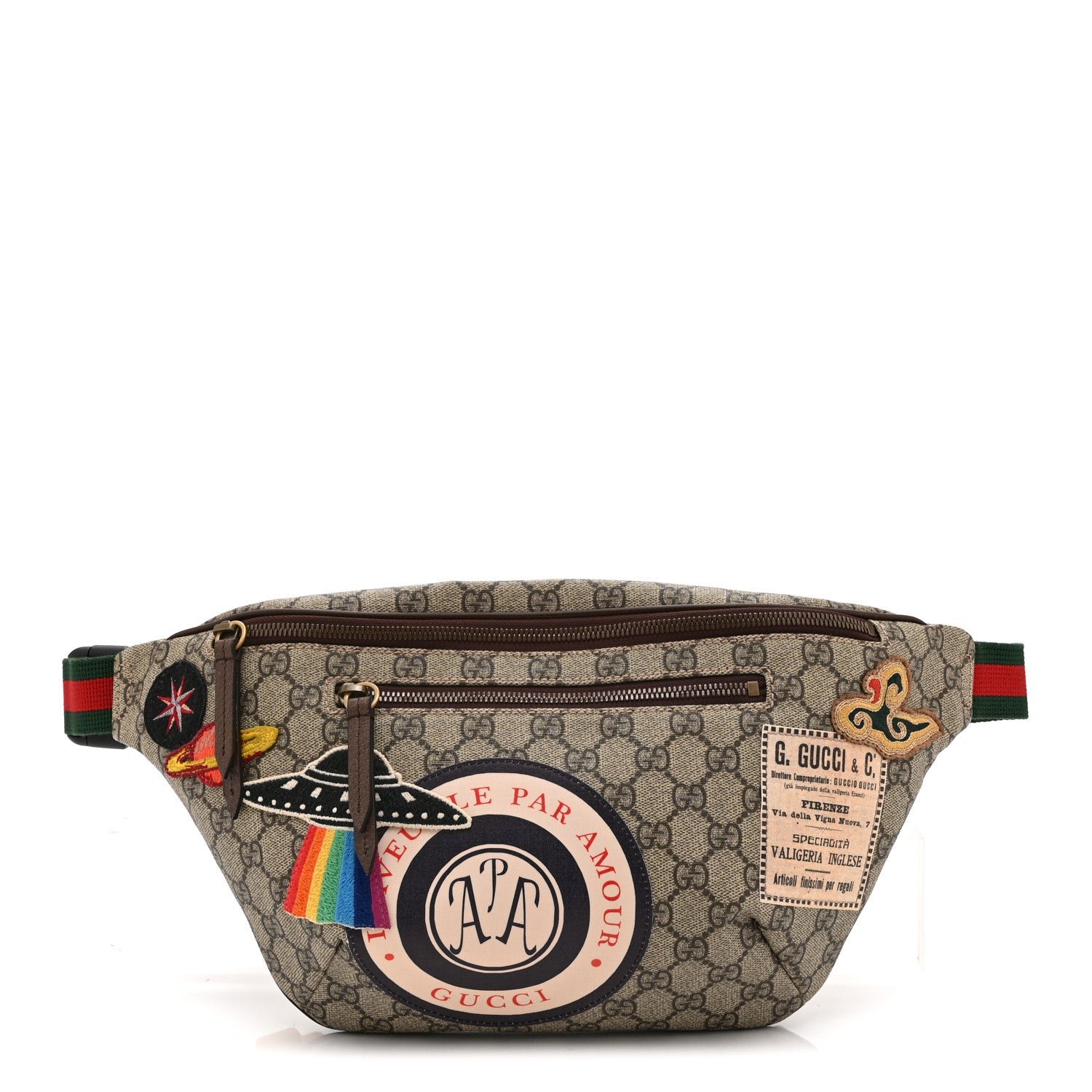 Gucci GG Supreme Monogram Courrier Belt Bag Beige New Acero