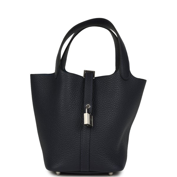 Hermes Hermes Picotin Lock 18 Bleu Nuit Clemence Palladium Hardware