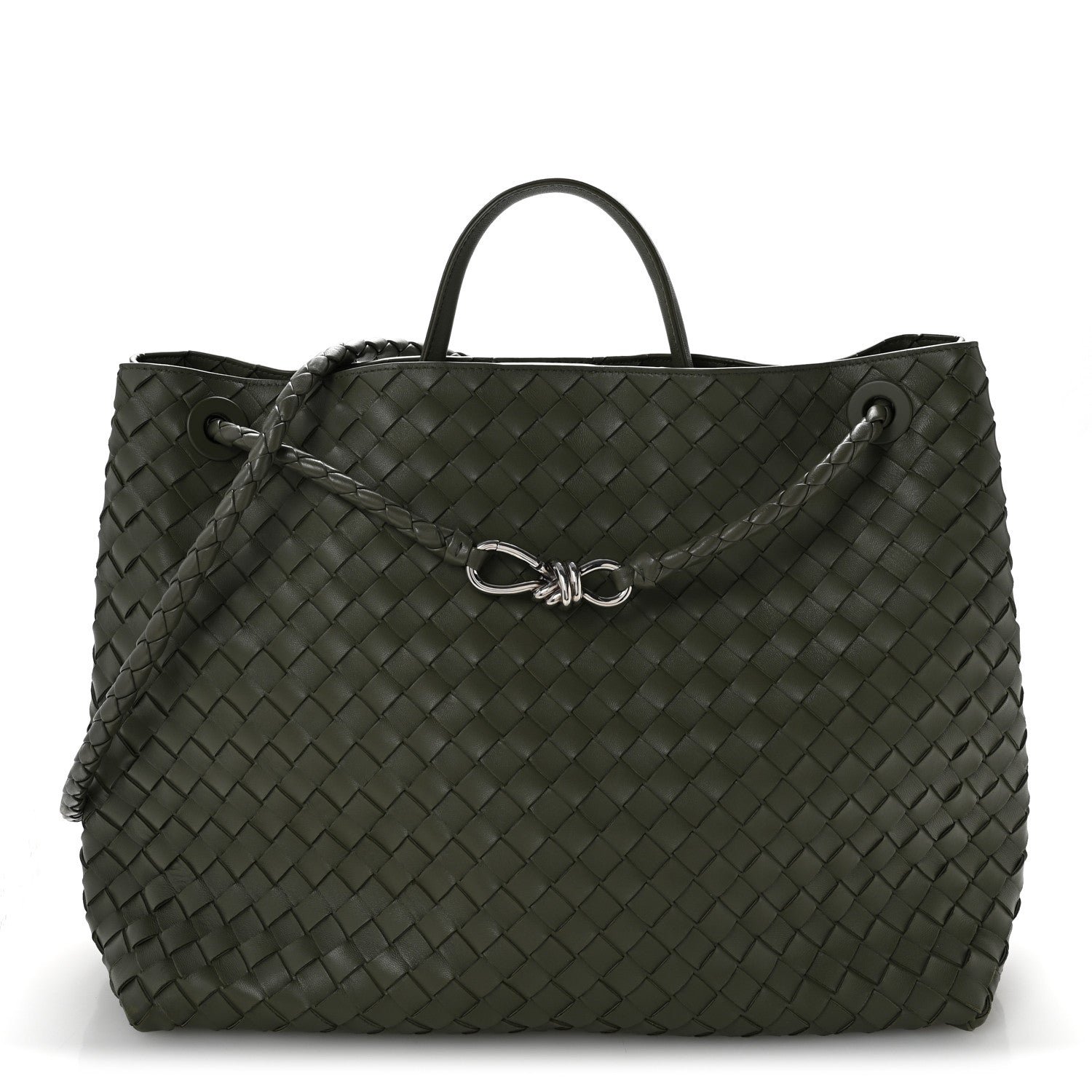 Bottega Veneta Nappa Intrecciato Large Andiamo Shoulder Bag  Aloe