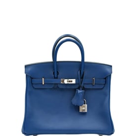 Hermes Hermès Birkin 25 Bleu Saphir Swift Palladium Hardware