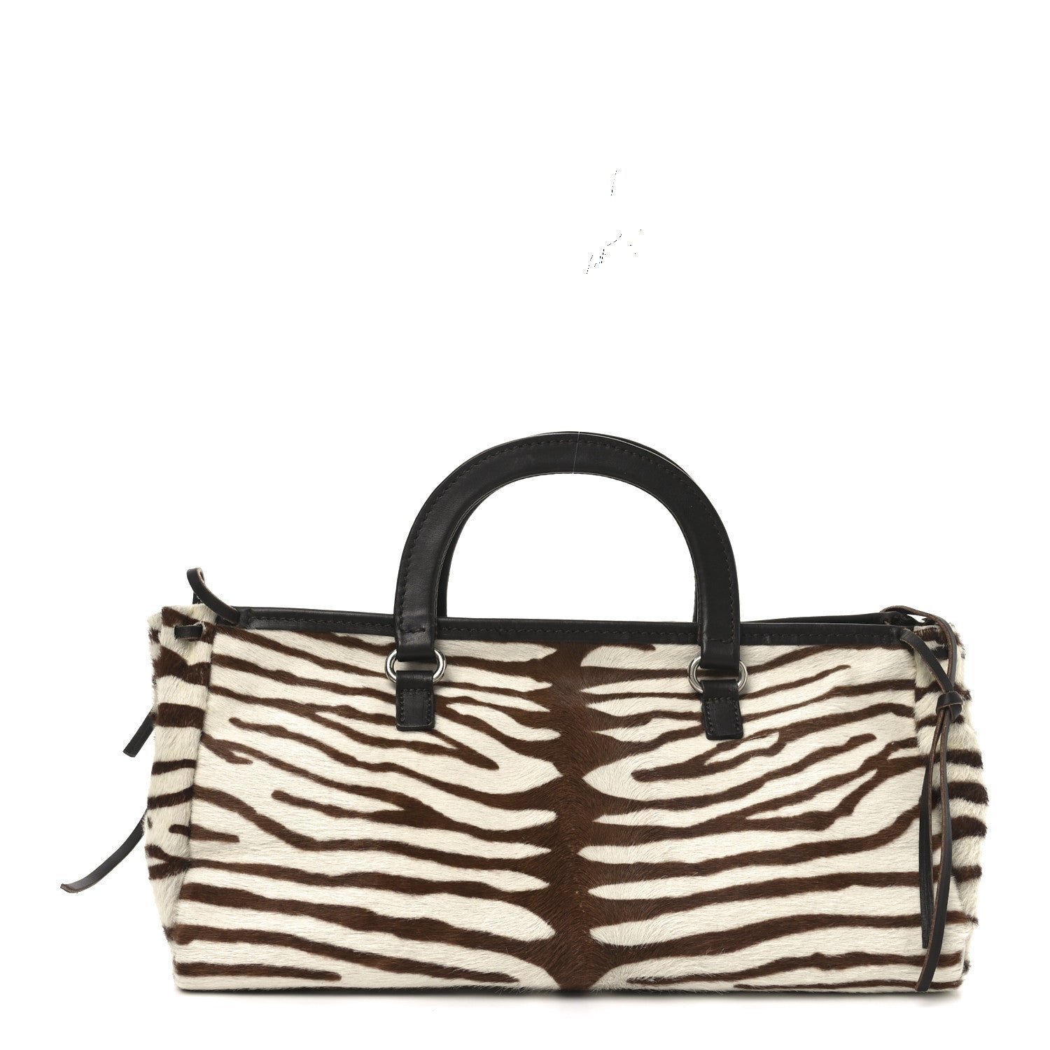 Prada Calf Hair Zebra Print Tote White Moro