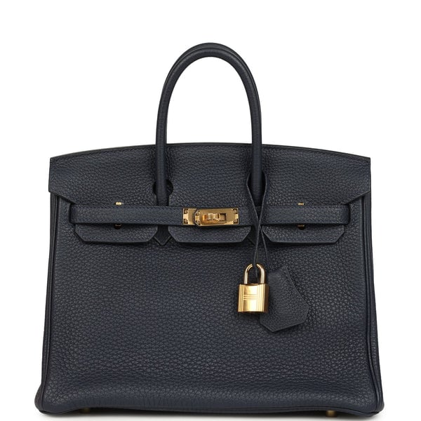 Hermes Hermes Birkin 25 Bleu Nuit Togo Gold Hardware